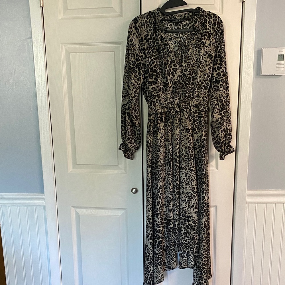 Banana Republic Animal Print Long Sleeve Dress